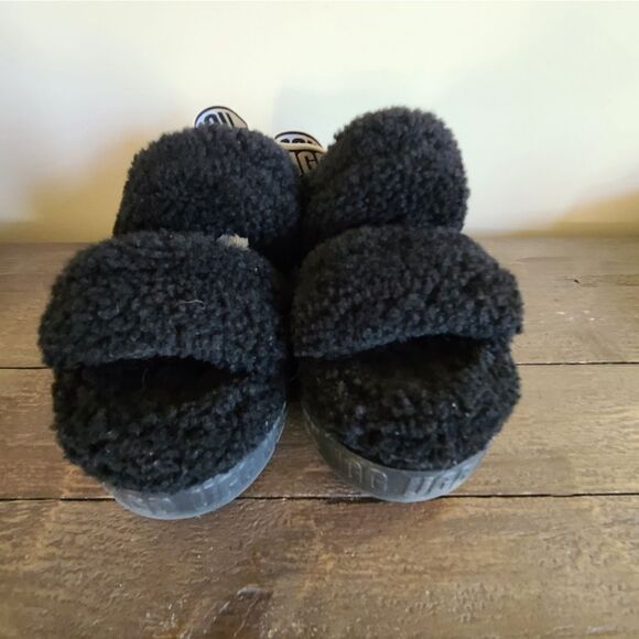 UGG OH FLUFFITA BLACK SHEEPSKIN SLIPPER SLIDE SANDALS 1120876 Size 8 - Picture 5 of 9